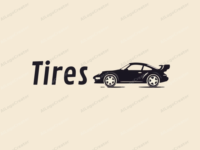 a modern design featuring a stylized car silhouette, overlapping tires and wheels, combined with a clean background.