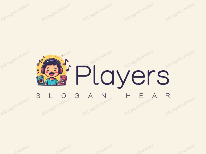 playful design features a vibrant player character, whimsical game elements, and musical notes, combined with a clean background that evokes a sense of relaxation and fun.