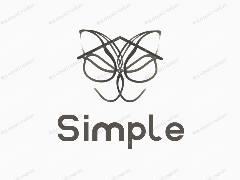 minimalist design features elegant curves, a clean and simple representation of home and fashion elements, combined with a harmonious layout on a white background.