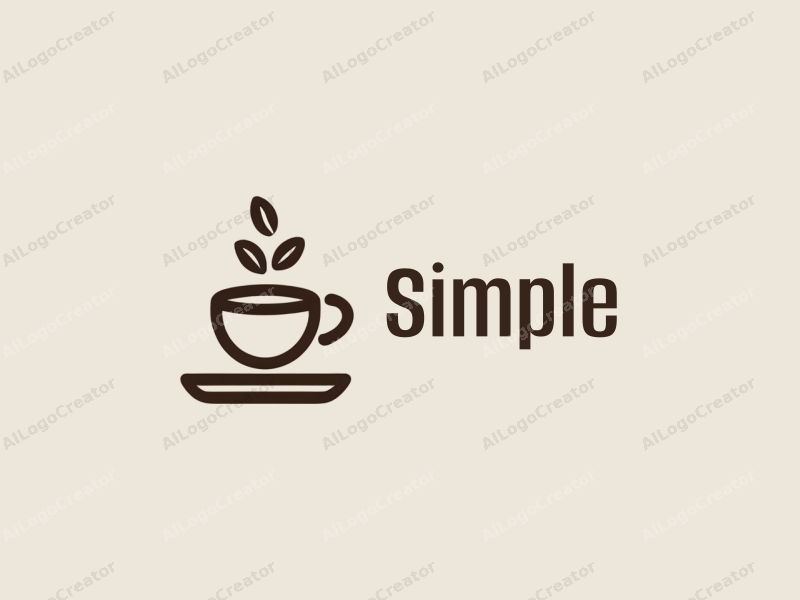 minimalist design features a simple coffee cup and coffee beans, combined with a clean background and a harmonious layout.