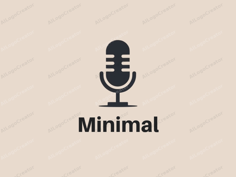 minimalist design features a stylized community icon and a microphone, combined with a clean background and a harmonious layout.