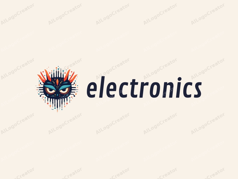 a modern design featuring electronic devices and circuit boards, integrated with stylized eyes and signal elements, combined with a clean background.