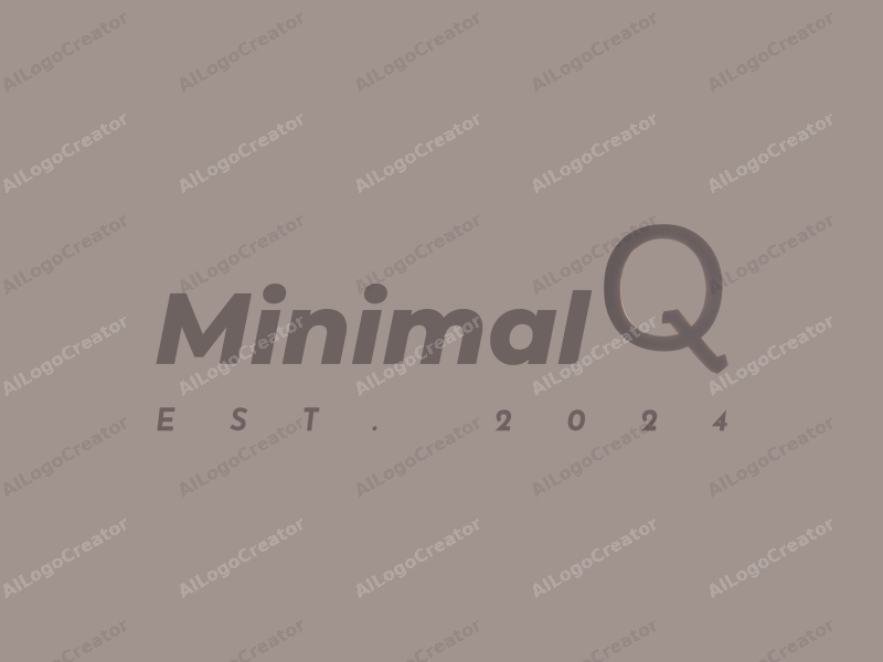 minimalist design features a stylized letter Q illuminated by soft light, combined with a clean background and a tag style approach.