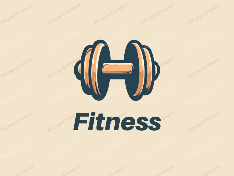 modern design features stylized dumbbells and a treadmill, combined with a clean background and a focus on fitness and movement.