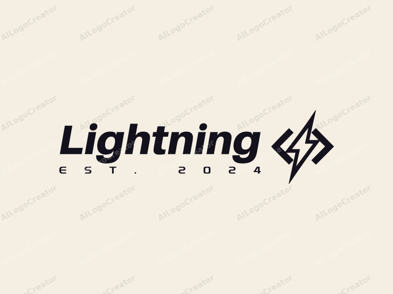 geometric design features a stylized lightning bolt intertwined with a music symbol, combined with a clean background.