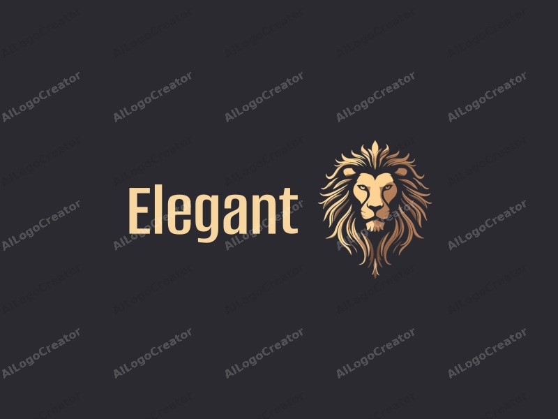 a modern design featuring an elegant lion intertwined with delicate feathers, showcasing a minimalist approach combined with a clean background.