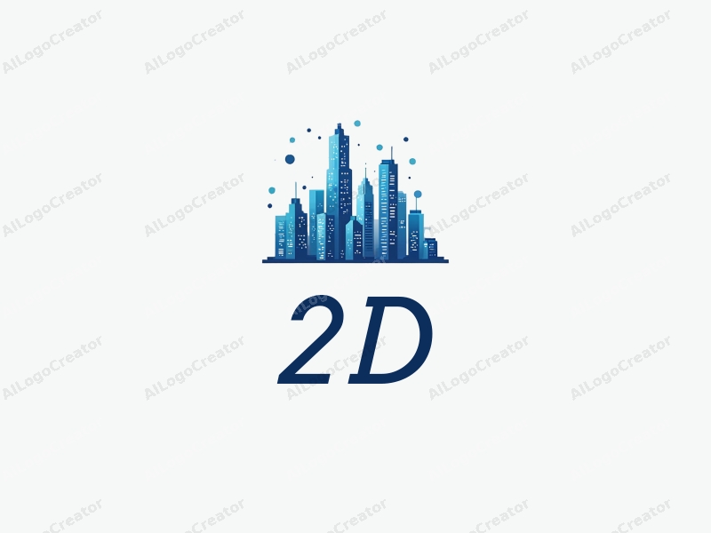 a modern design featuring a stylized city skyline intertwined with network lines, utilizing a blue color palette, emphasizing simplicity and flat design elements against a clean background.