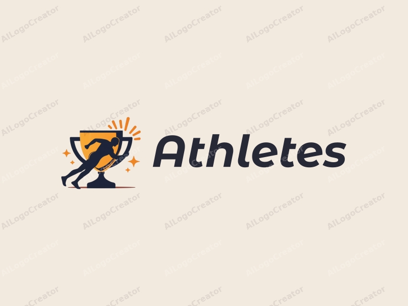 modern design features a stylized athlete in motion, a trophy symbolizing victory, and a dynamic competition theme combined with a clean background.