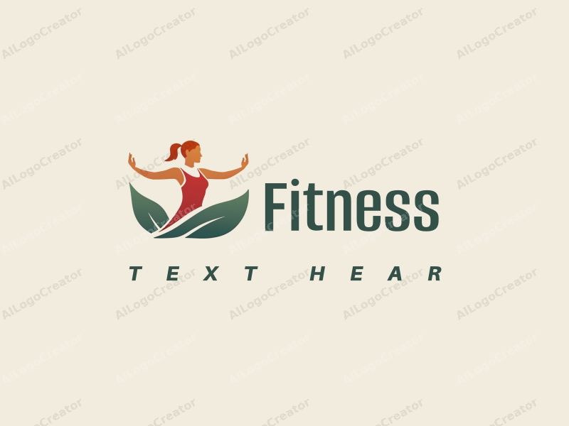 modern design features dynamic fitness elements, a stylized yoga pose, and a running silhouette combined with a clean background.