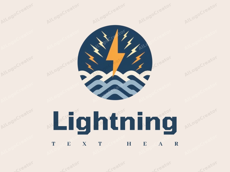 geometric design features stylized lightning bolts, electric currents, and electric waves combined with a clean background.