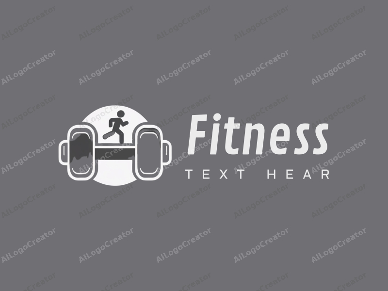 modern design features stylized dumbbells and running figures, combined with a clean background and a harmonious layout.