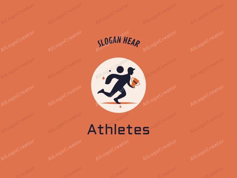 modern design features a dynamic athlete in motion, a stylized player silhouette, and a trophy, combined with a clean background and a harmonious composition.