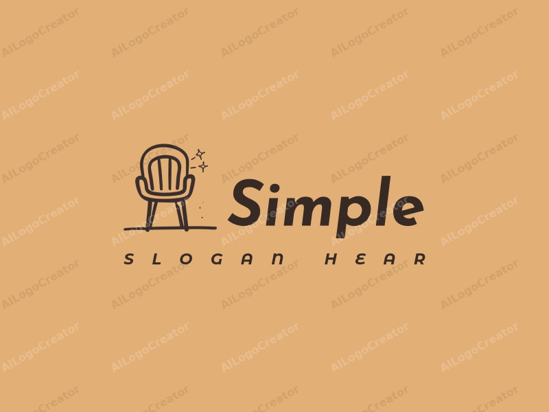 minimalist design features a stylized chair silhouette and simple snack elements combined with a clean background.