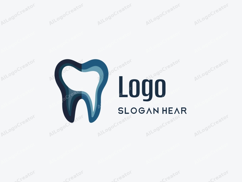 modern design features abstract dental elements, a clean and simple composition with blue and black colors, combined with a minimalist approach and harmonious shapes.