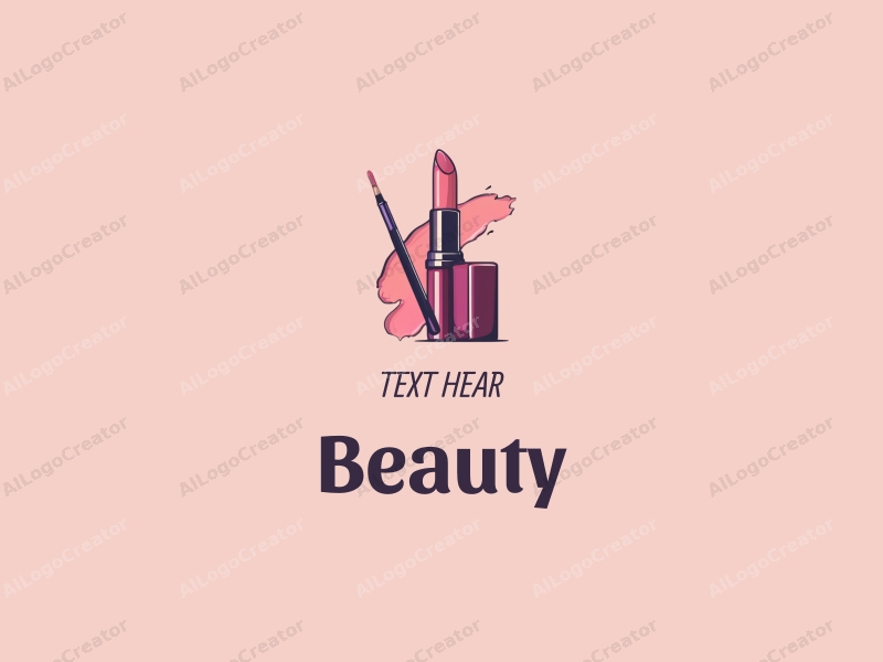 modern design features elegant lipstick and eyebrow pencil silhouettes, combined with beauty elements, using a clean background and a harmonious composition.