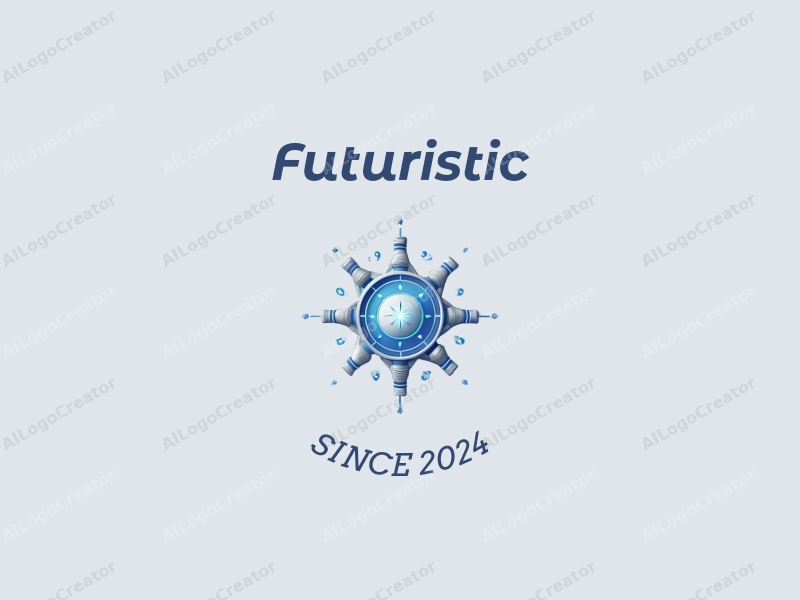 a modern design featuring futuristic elements like energy waves and connectivity symbols, combined with a clean background in silver and blue tones.