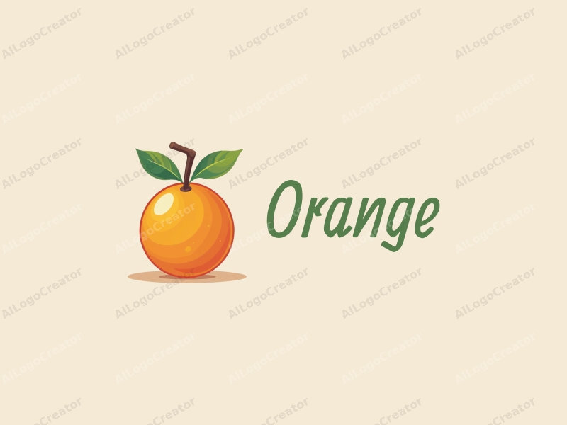 playful design features a stylized orange with a straw, vibrant orange color, and a clean background, emphasizing freshness and fun.