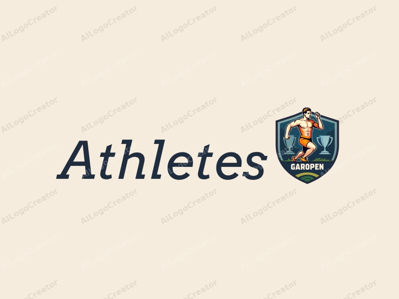 modern design features a dynamic athlete in motion, a stylized trophy symbolizing victory, and elements of competition, combined with a clean background.