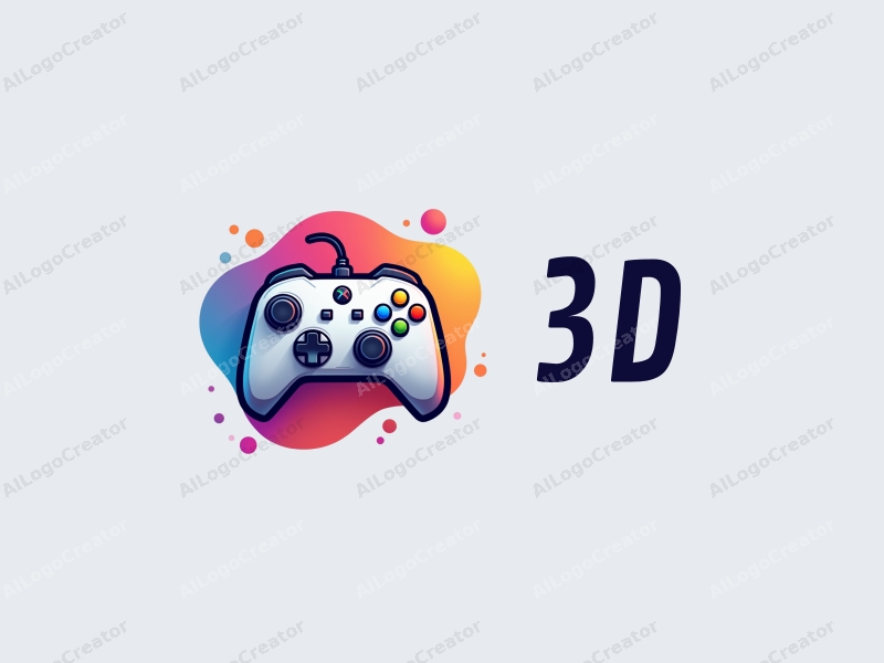 modern design features a 3D game controller and a dynamic animated character, combined with a colorful background and a clean layout.