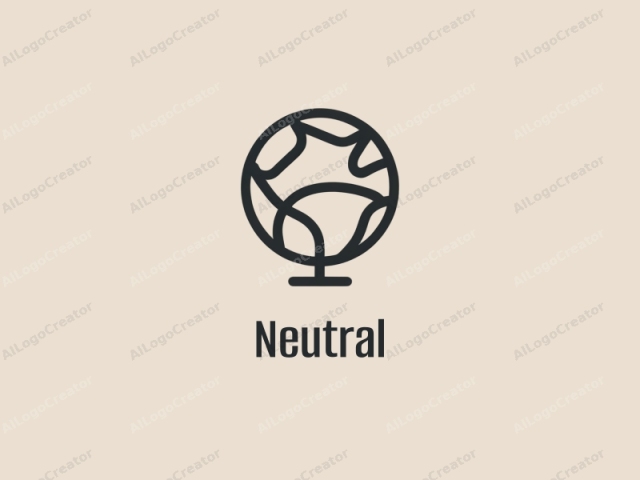 Minimalistisches Design mit einem stilisierten Erdball, der mit einem Tracker-Symbol verflochten ist, betont Neutralität und Balance, kombiniert mit einem sauberen Hintergrund.