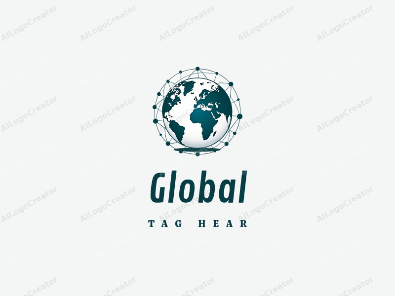 modern design features a stylized earth surrounded by network lines, symbolizing global connectivity and trade, combined with a clean background.