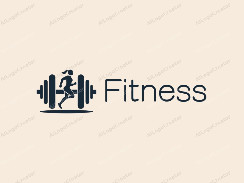 modern design features stylized dumbbells and running figures, combined with a clean background and a harmonious layout.