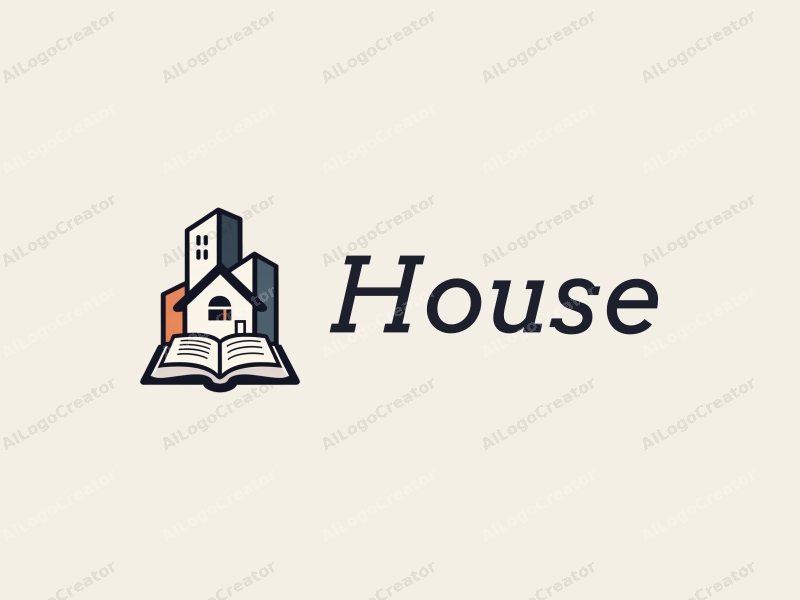 modern design features a stylized house and building, integrated with elements of an exam and book, combined with a clean background.