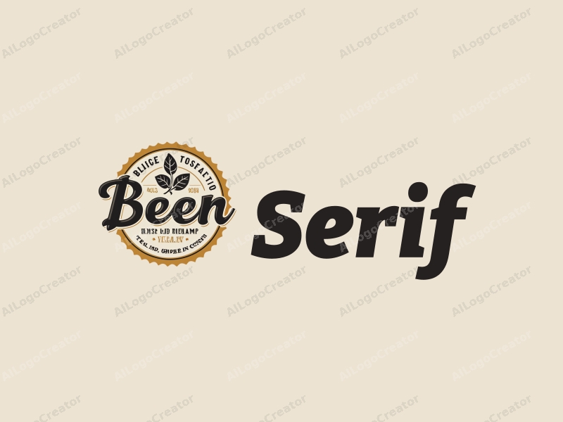 vintage design features elegant serif fonts, stylized beer and tobacco motifs, combined with a clean background.