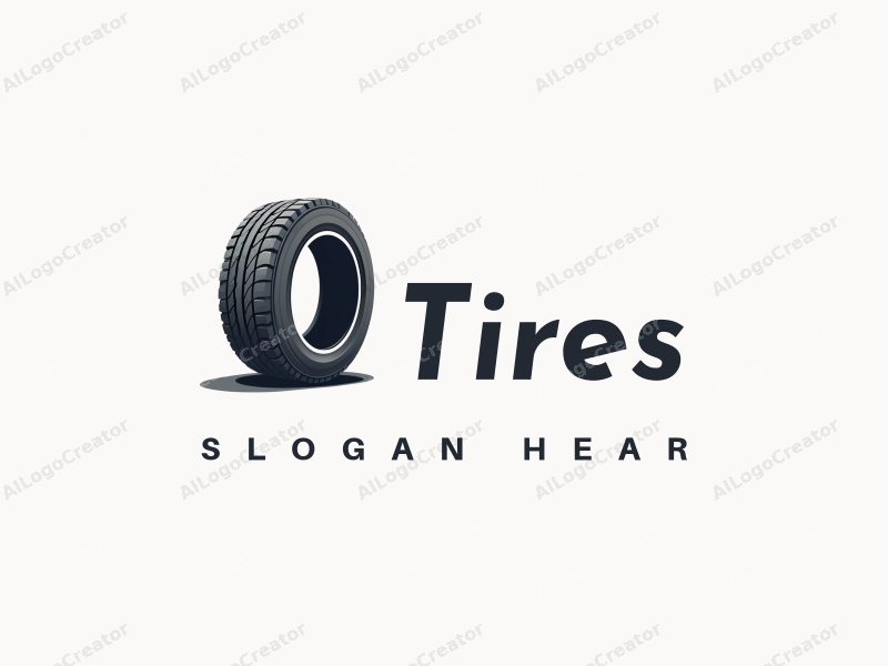 minimalist design features a stylized tire silhouette, intricate textures, and a modern design approach combined with a clean background.