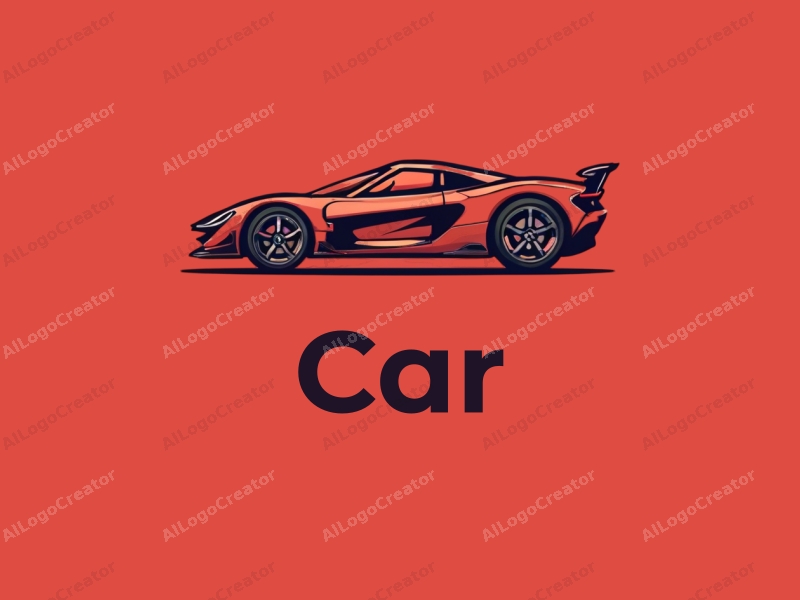 modern design features a sleek red racing car silhouette, a stylized power engine, combined with a clean background.