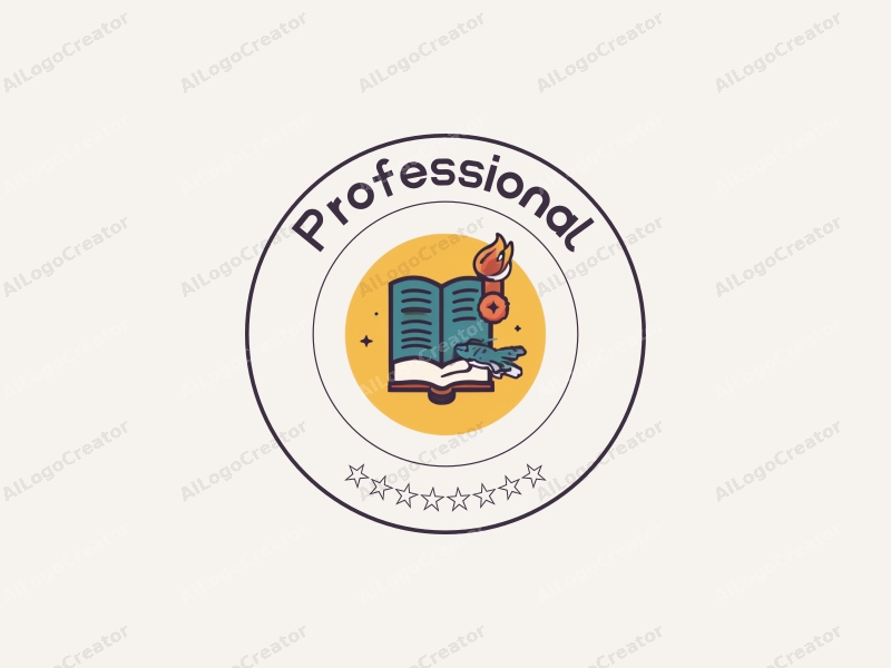 modern design features a stylized book and a badge, incorporating professional and certification elements, combined with a clean background.