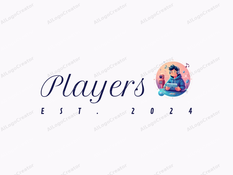 playful design features a vibrant player and a stylized game character, combined with musical notes and wave patterns, set against a clean background.