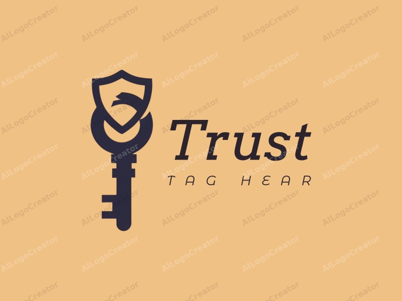 modern design features a stylized key and shield, symbolizing trust and safety, combined with a clean background.