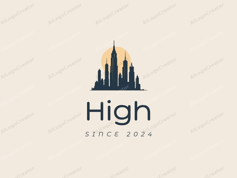 minimalist design features tall skyscrapers and towers, a stylized skyline, and a modern design approach combined with a clean background.