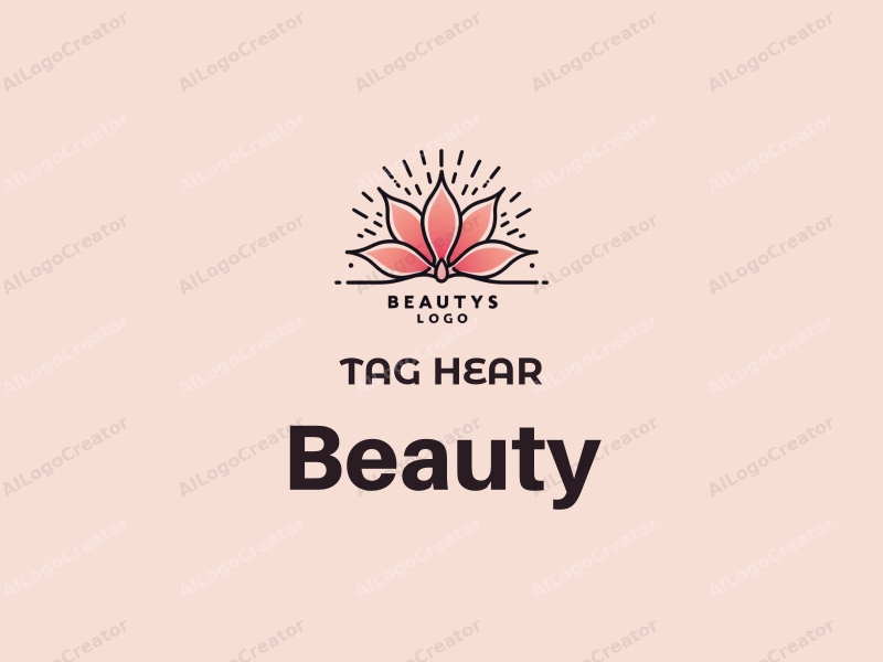 a modern design featuring elements of beauty and makeup, stylized petals, and rays of light, combined with a clean background.