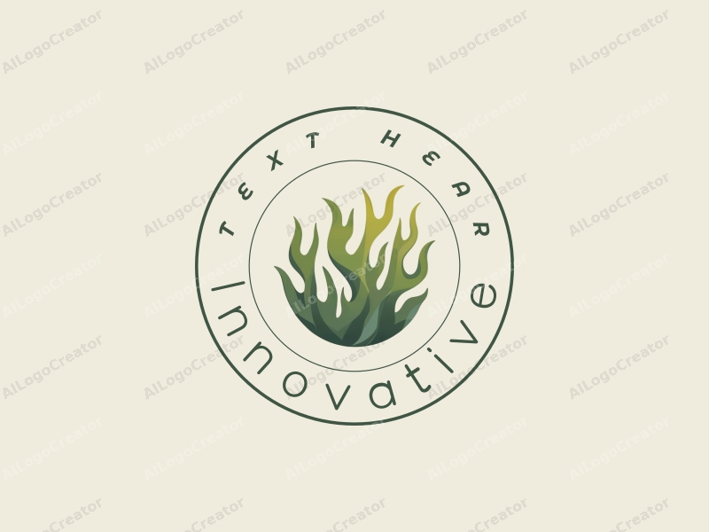 minimalist design features stylized seaweed intertwined with a chip silhouette, showcasing innovation and a futuristic approach combined with a clean background.