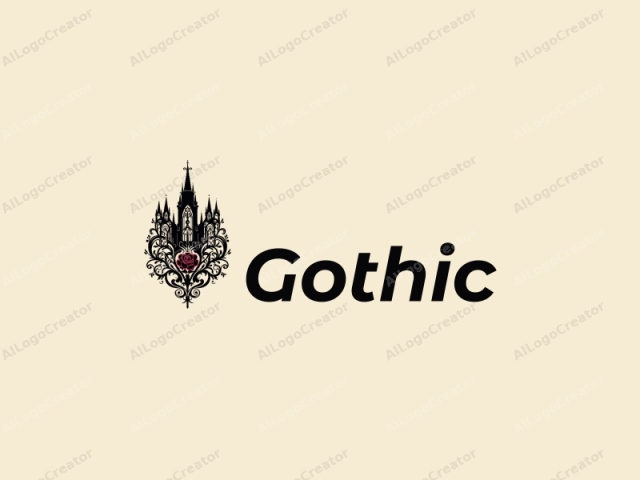 การออกแบบ Gothic มีลักษณะสถาปัตยกรรม Gothic ที่ละเอียดลึกลับ โครงร่างแฟชั่น Gothic ที่มีลวดลาย ดอกกุหลาบสีดำที่พันกับหอคอย รวมกับพื้นหลังที่สะอาดตา