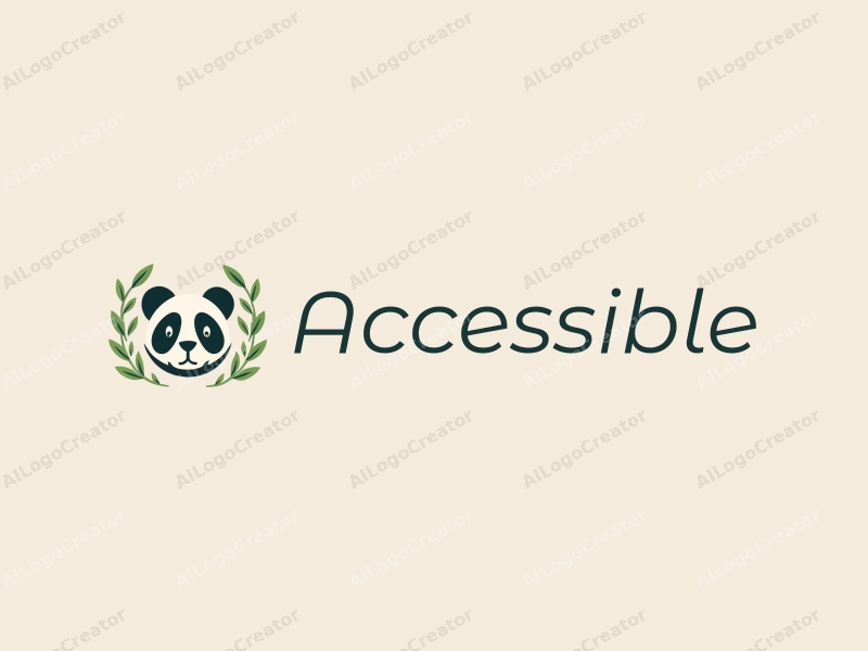 modern design features accessibility symbols, a stylized panda, and green leaves, combined with a clean background and a focus on inclusivity.