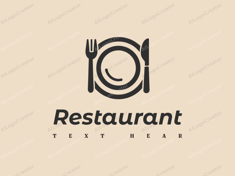 modern design features a stylized dining table with a menu, a plate, and knife and fork, combined with a clean background.