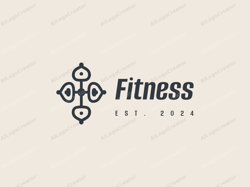 modern design features a stylized dumbbell and an infinity symbol, combined with a clean background and a harmonious layout.