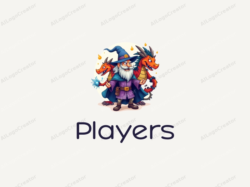 playful design features a vibrant player character, a whimsical wizard casting spells, and a colorful mechanical dragon, combined with a clean and dynamic background.