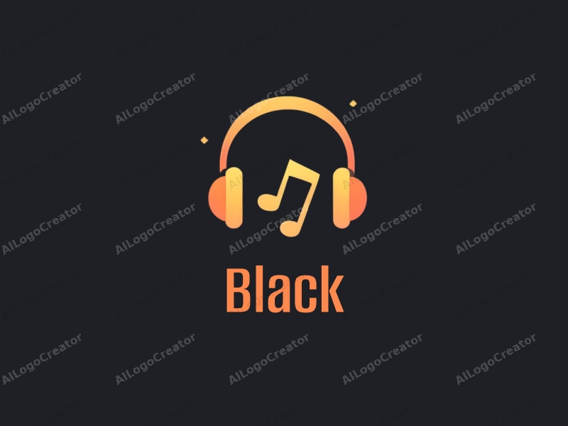 minimalist design features simple headphones, stylized musical notes, and a night theme combined with a clean black background.