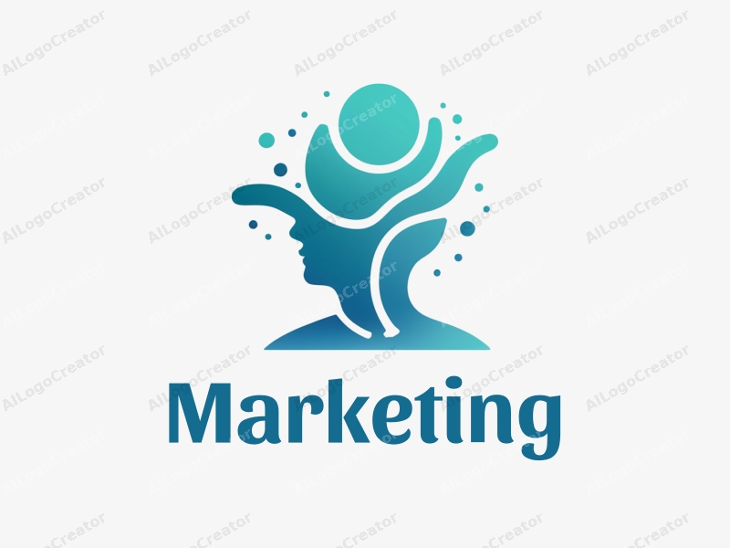 modern design features a stylized human silhouette representing marketing strategies, combined with abstract interference elements, using a blue and green color palette against a clean background.