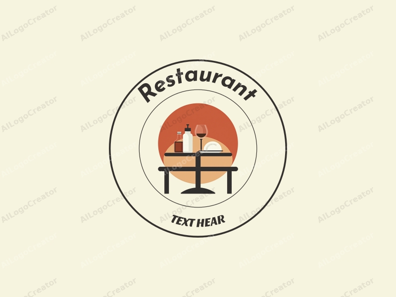 modern design features a stylized dining table with a menu, a plate, and a condiment bottle, combined with a clean background.