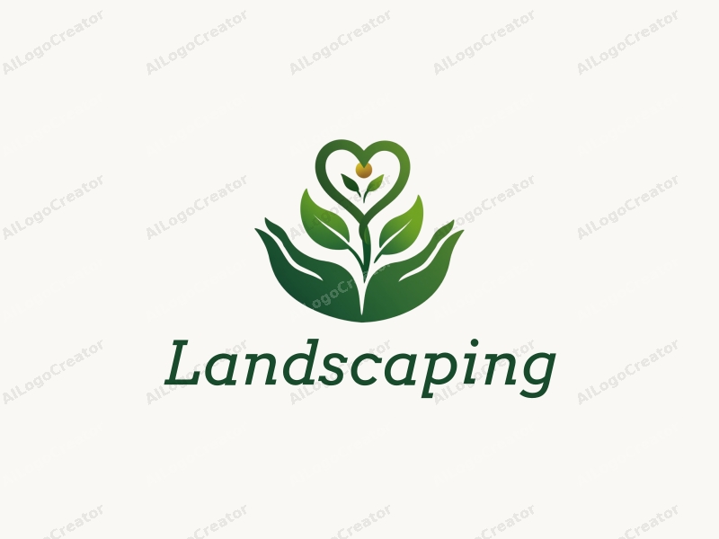 a modern design featuring a stylized lawn and garden intertwined with medical symbols, incorporating clean lines and a harmonious layout against a simple background.