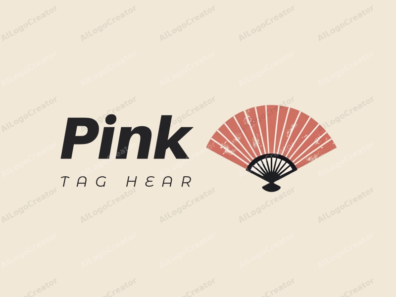 minimalist design features delicate cherry blossoms and a stylized fan, combined with a clean background.