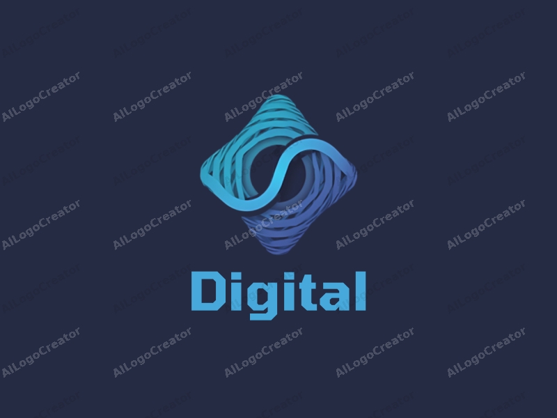 modern design features digital elements, stylized waves and loops, combined with a clean background.