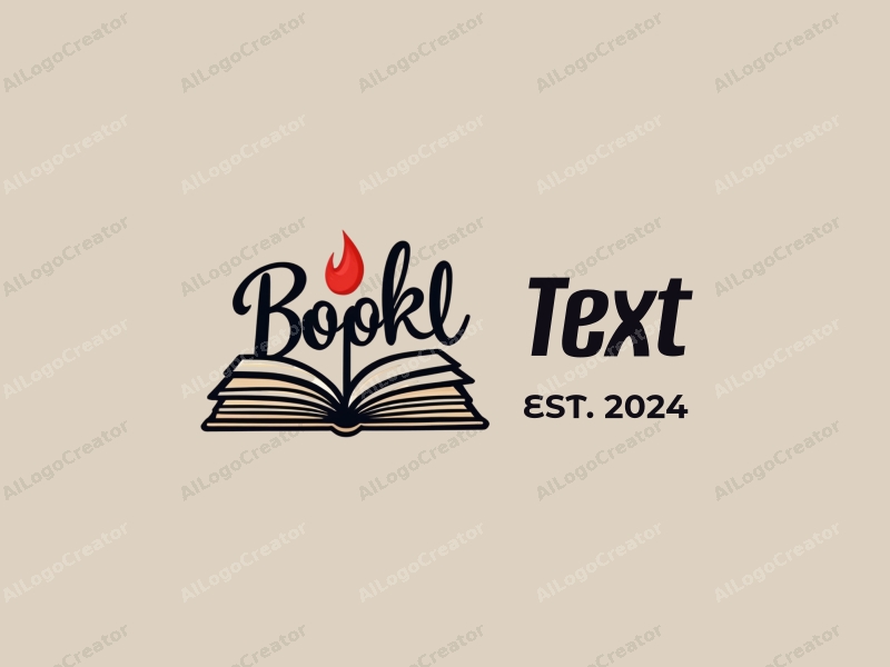 modern design features stylized text and font, an abstract representation of books and ink, combined with a clean background.