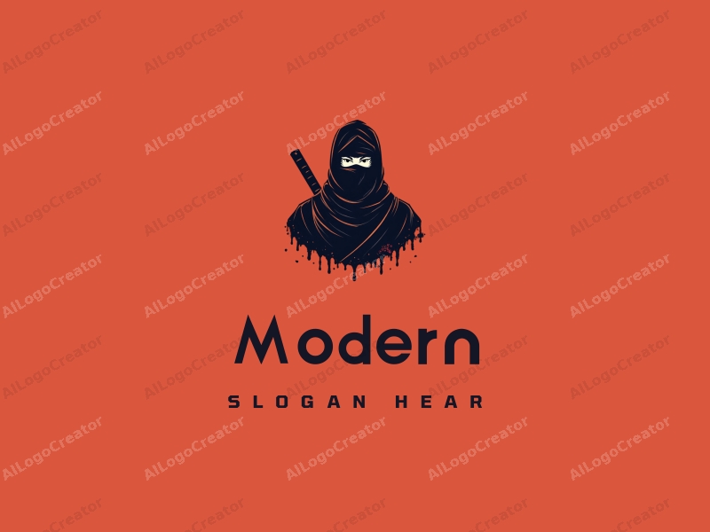 minimalist design features a stylized ninja silhouette with frost patterns, combined with a clean background and innovative tag style.