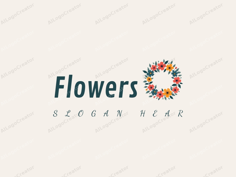 playful design features vibrant flower petals, a whimsical flower wreath, and a cheerful flower bouquet combined with a clean background.